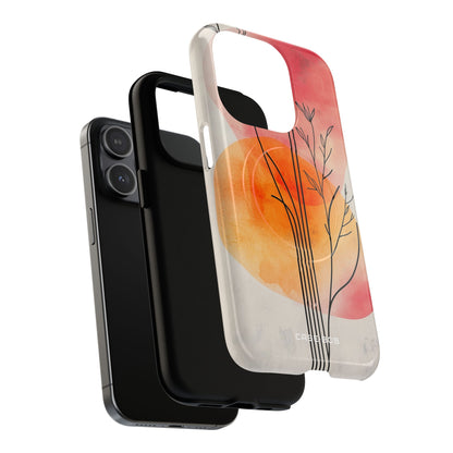 Curved Stem Sunset iPhone 15 Pro Case - Tough+