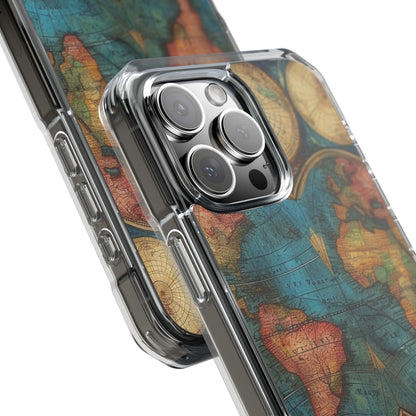 Vintage World Map iPhone 16 - Impact Clear+