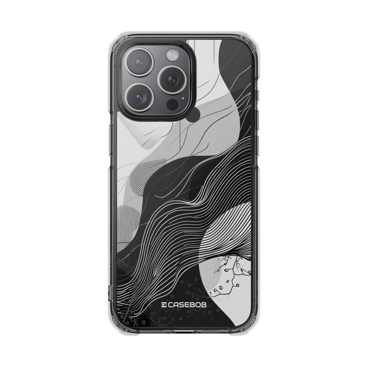 Monochrome Elegance - Phone Case for iPhone (Clear Impact - Magnetic)