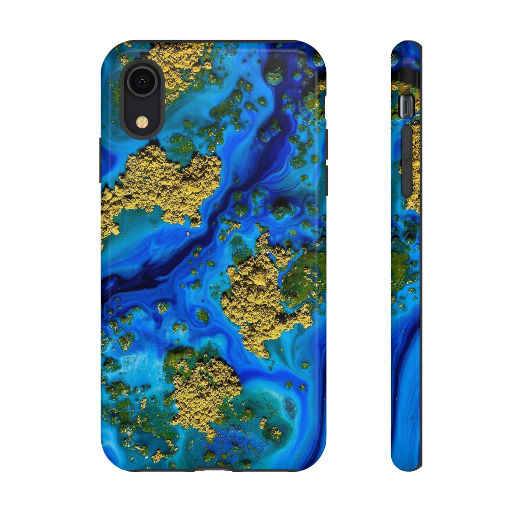 Blue Clear Ocean Ink Art iPhone Case (Protective) iPhone XR Glossy Phone Case