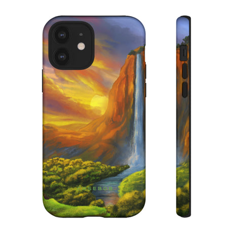 Fantasy Landscape with Waterfall - Protective Phone Case