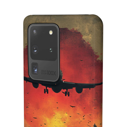 Vintage Sunset Airplane Silhouette Samsung S20 - Slim Phone Case