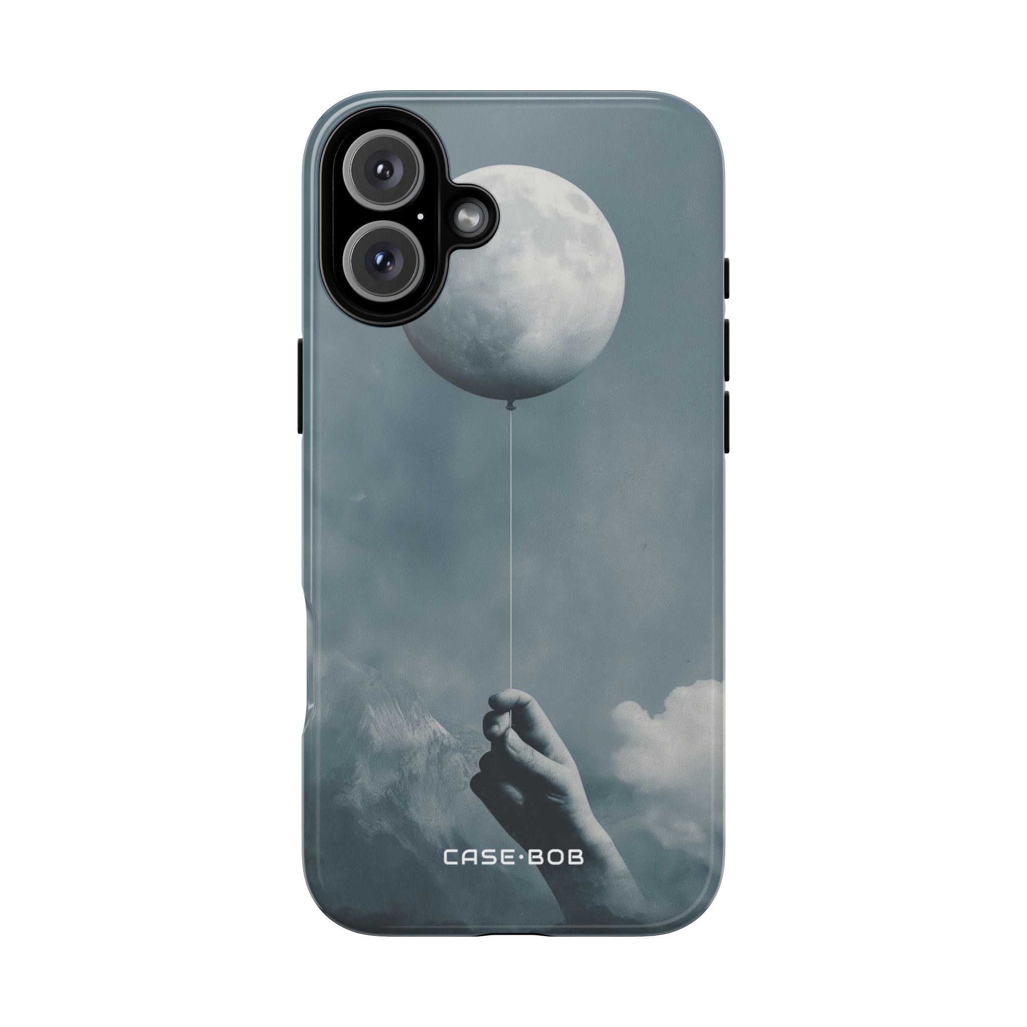 Moon Balloon Gray iPhone 16 Plus Case - Tough