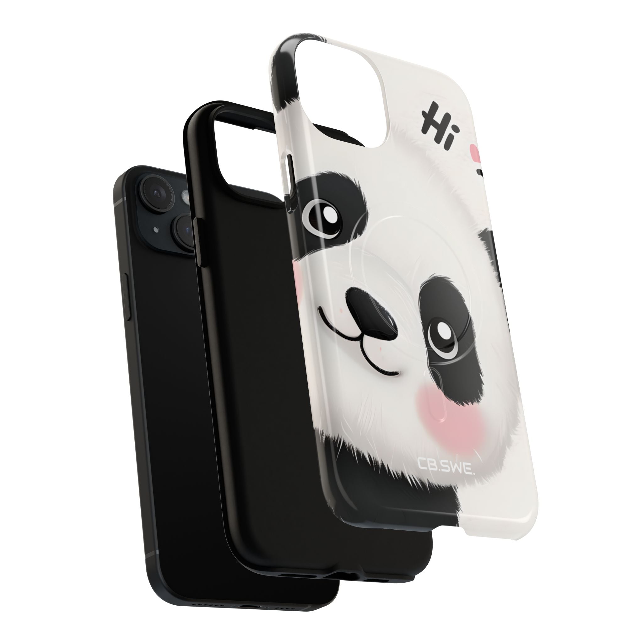 Adorable Panda Playful Hi Text Phone iPhone 15 - Tough+