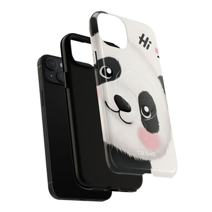 Adorable Panda Playful Hi Text Phone iPhone 15 - Tough+