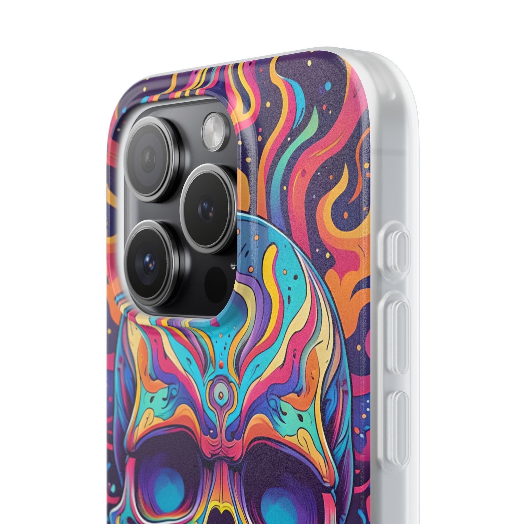 Flaming Skull iPhone 15 Pro Case - Soft