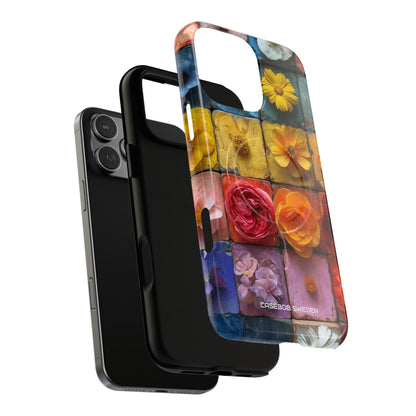 Vibrant Floral Tiles - Tough + MagSafe® iPhone 16 Phone Case