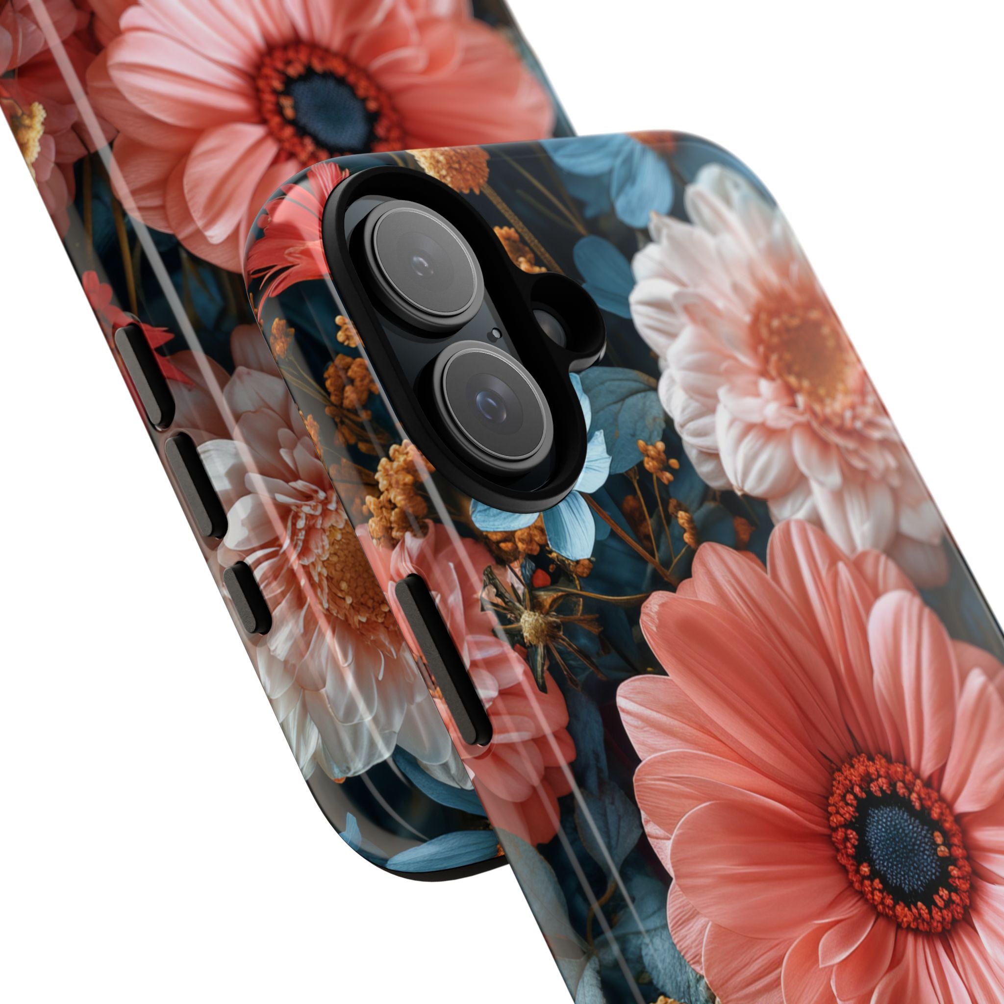 Coral Teal Blooms - Tough iPhone 16 Phone Case