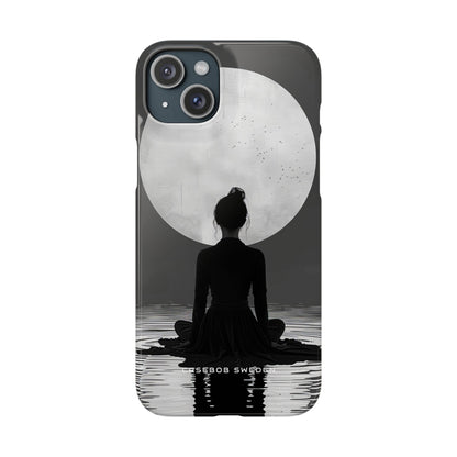 Zen Serenity Moon Reflection iPhone 15 - Slim Phone Case