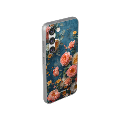 Blue Floral Elegance - Flexi Samsung S23 Phone Case