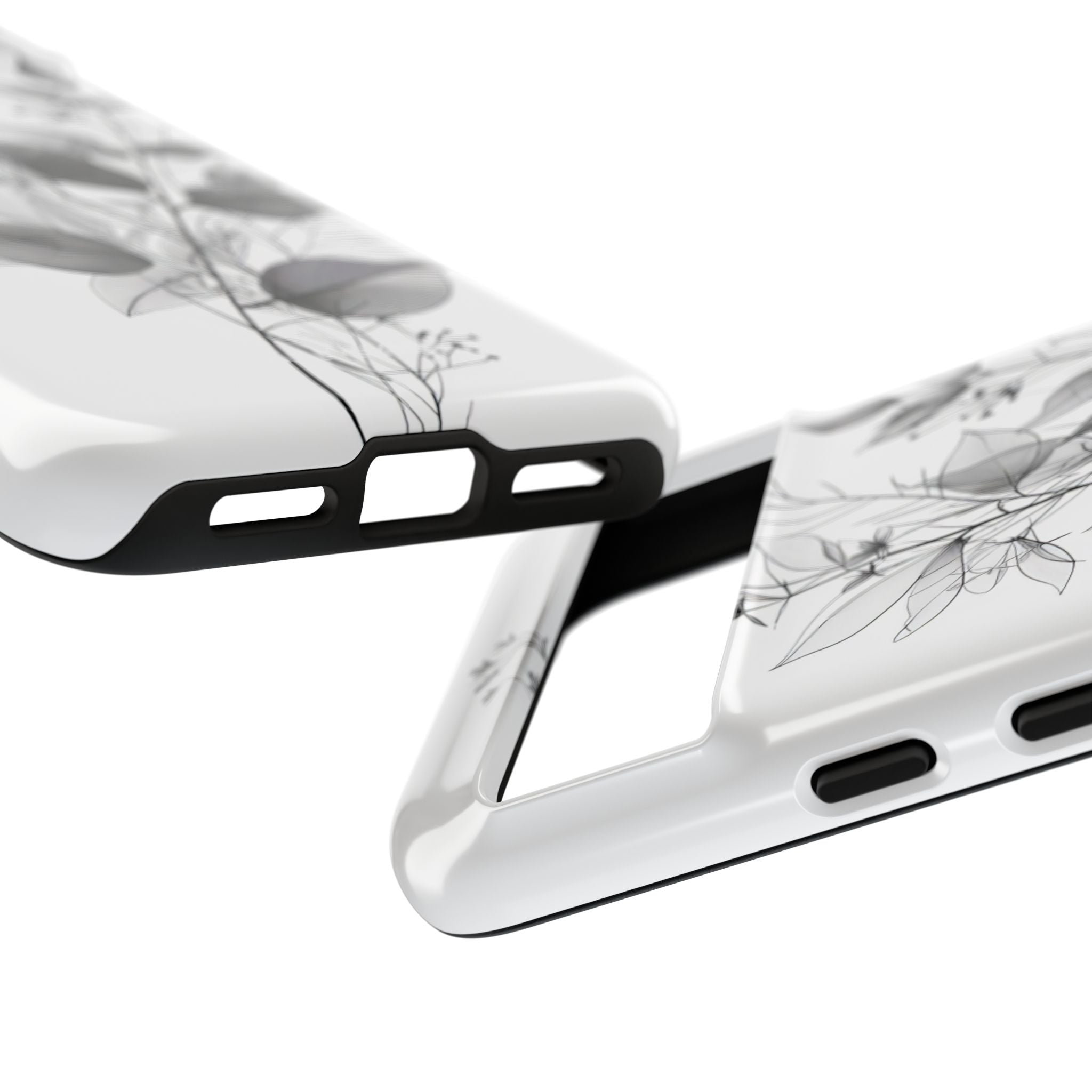 Veined Leaves Gray Google Pixel 8 Case - Tough