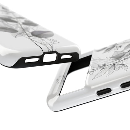 Veined Leaves Gray Google Pixel 8 Case - Tough