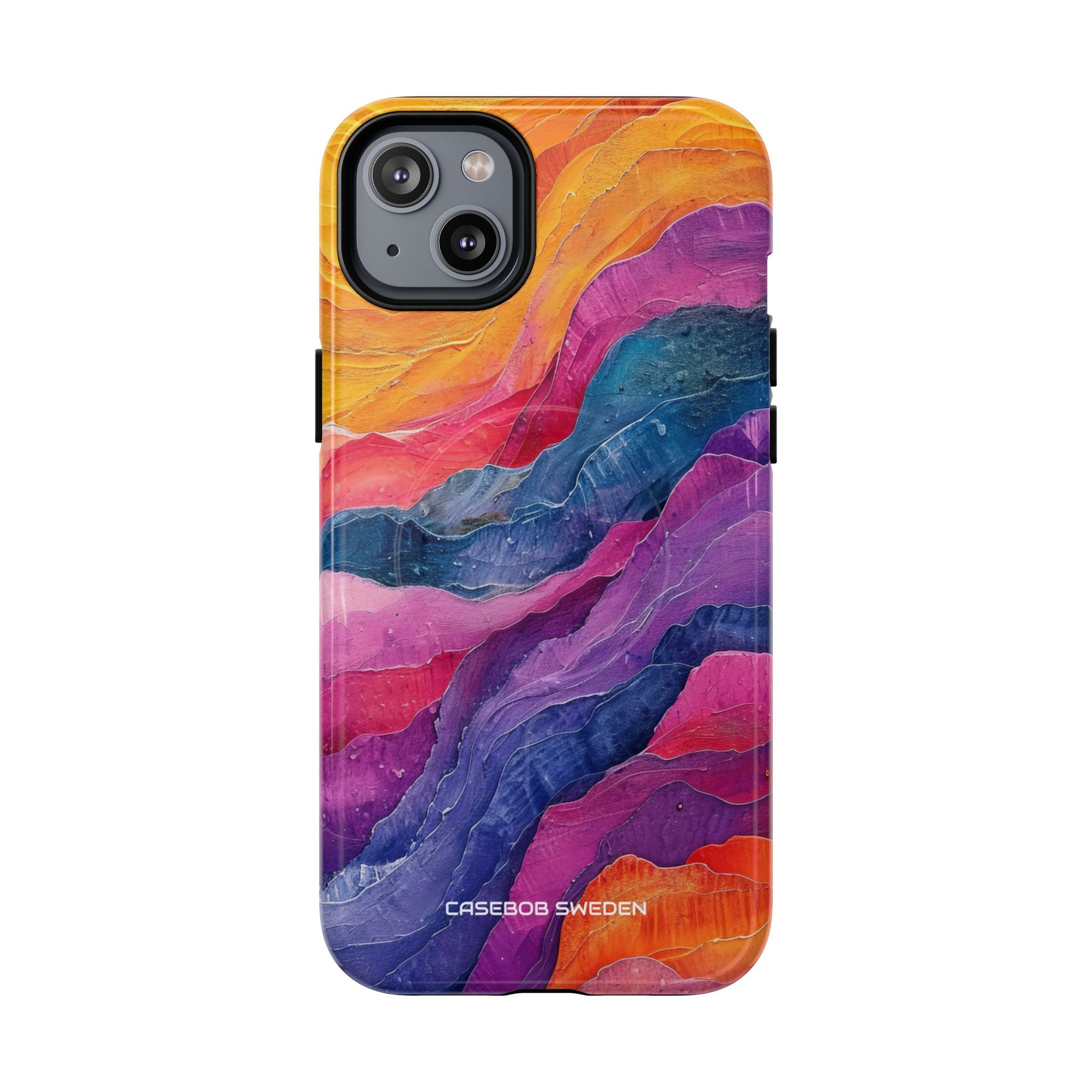 Vibrant Abstract Waves - Tough + MagSafe® iPhone 14 Phone Case