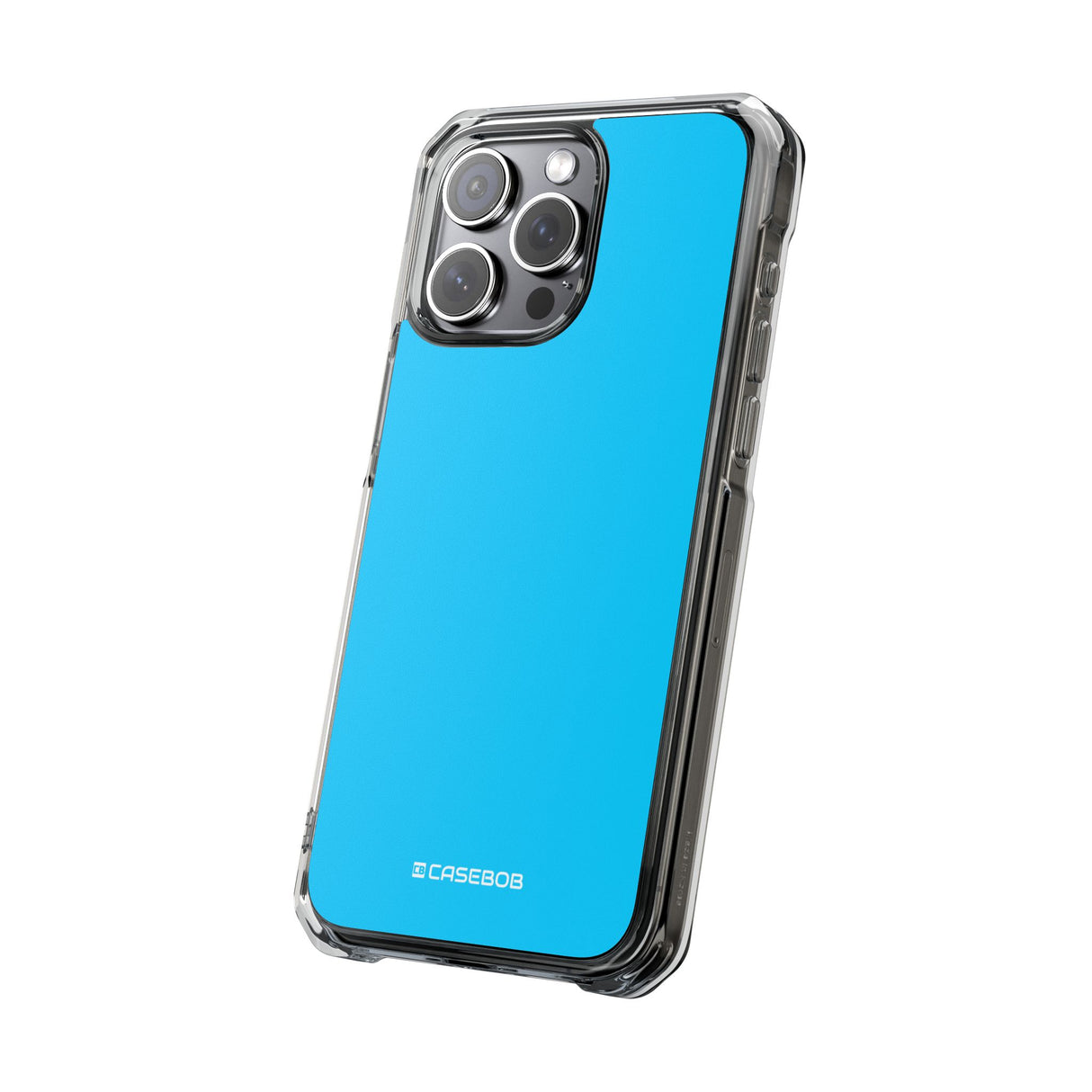 Vivid Sky Blue | Handyhülle für iPhone (Clear Impact Case – magnetisch) 