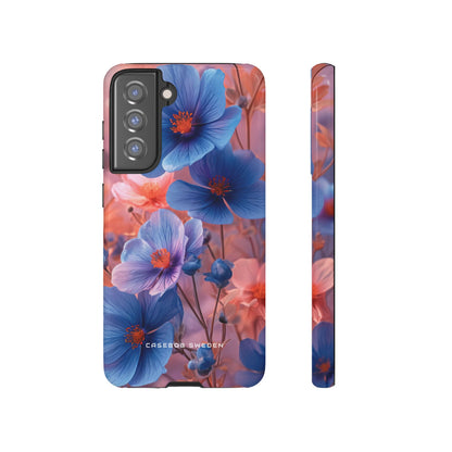 Harmonious Blooming Blues and Pinks  Samsung S21 - Tough Phone Case