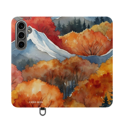 Snowcapped Ember Mountains - Samsung S24 Plus Case - Wallet