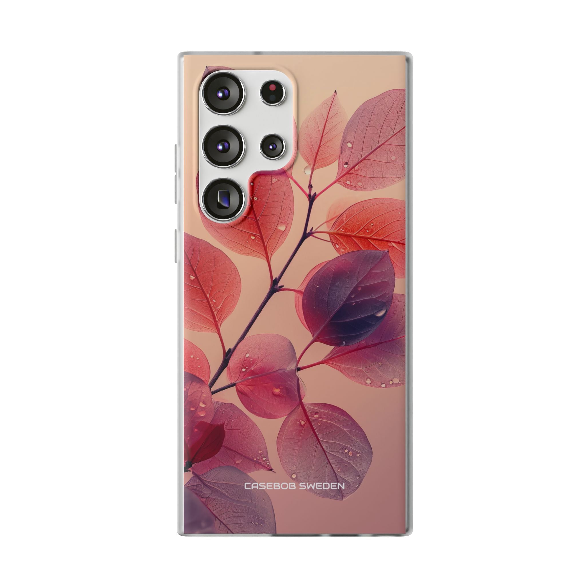 Pink Serenity Leaf Design - Flexi Samsung S23 Phone Case