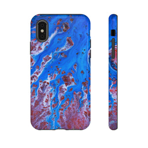 Bright Blue Ink Art iPhone Case (Protective) iPhone XS Glossy Phone Case