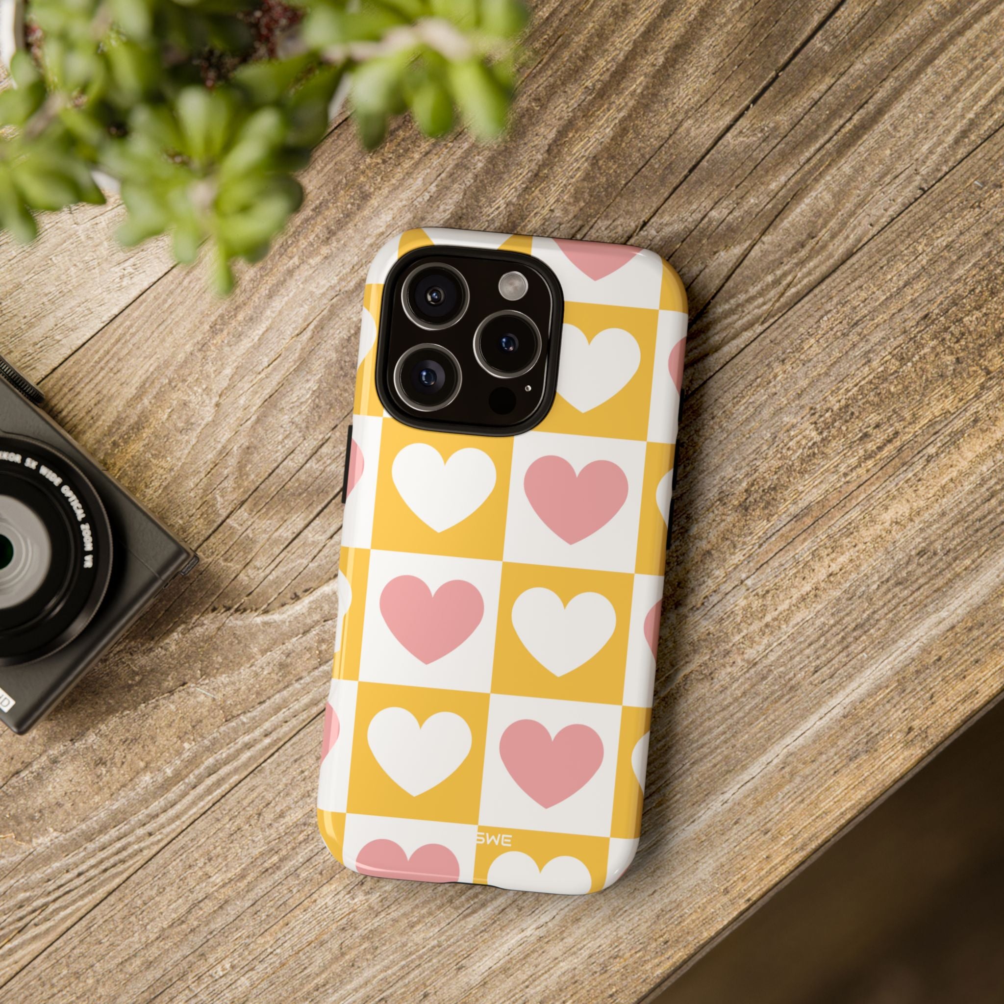 Heart Grid Harmony - iPhone Case