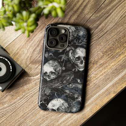 Skulls and Ravens Gothic - Protective Phone Case