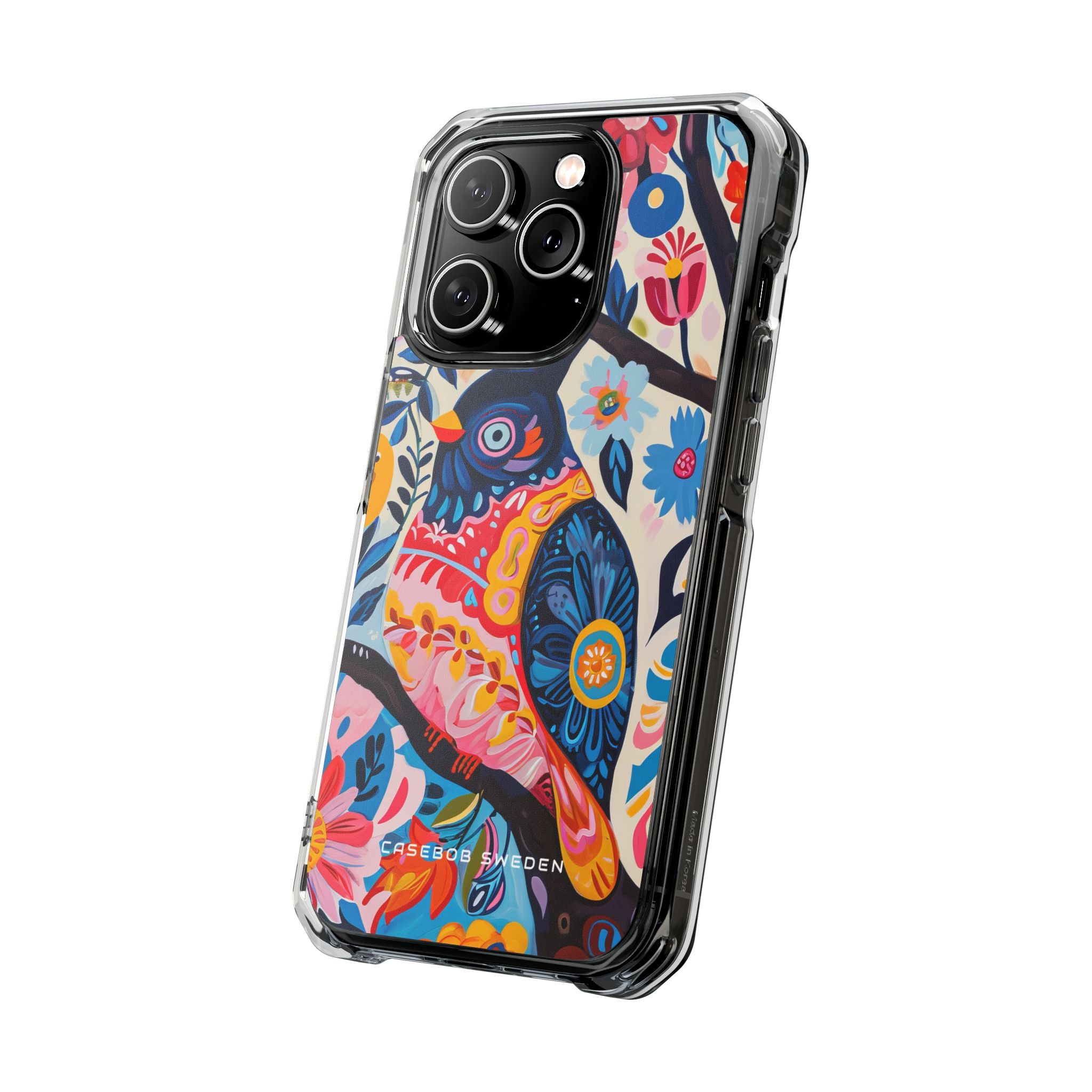 Whimsical Vintage Owl with Floral Charm iPhone 14 - Clear Impact Phone Case