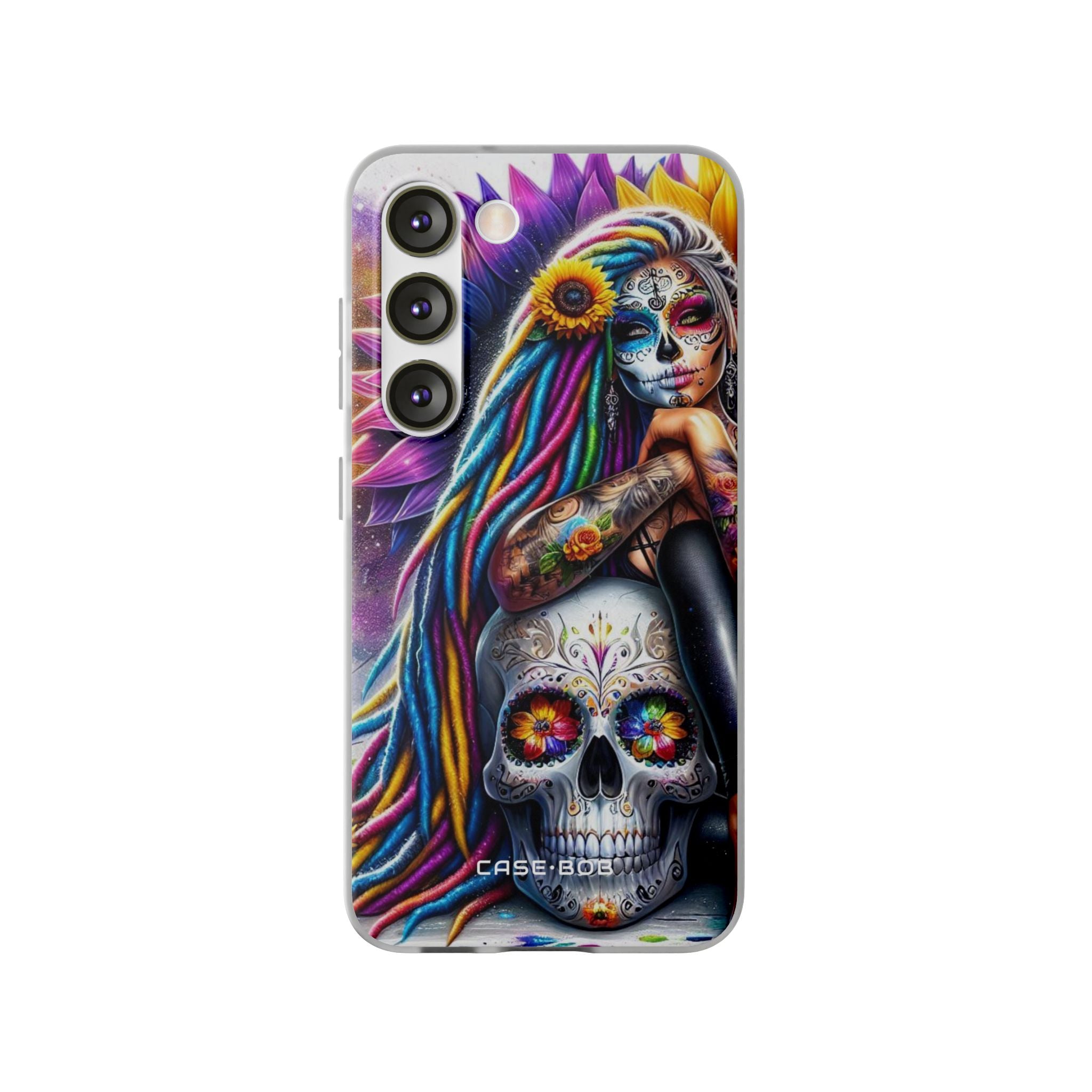 Sunflower Skull Glow Samsung S23 Case - Soft
