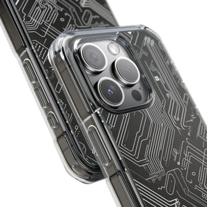 Cyber Circuitry Art - Phone Case for iPhone (Clear Impact - Magnetic)