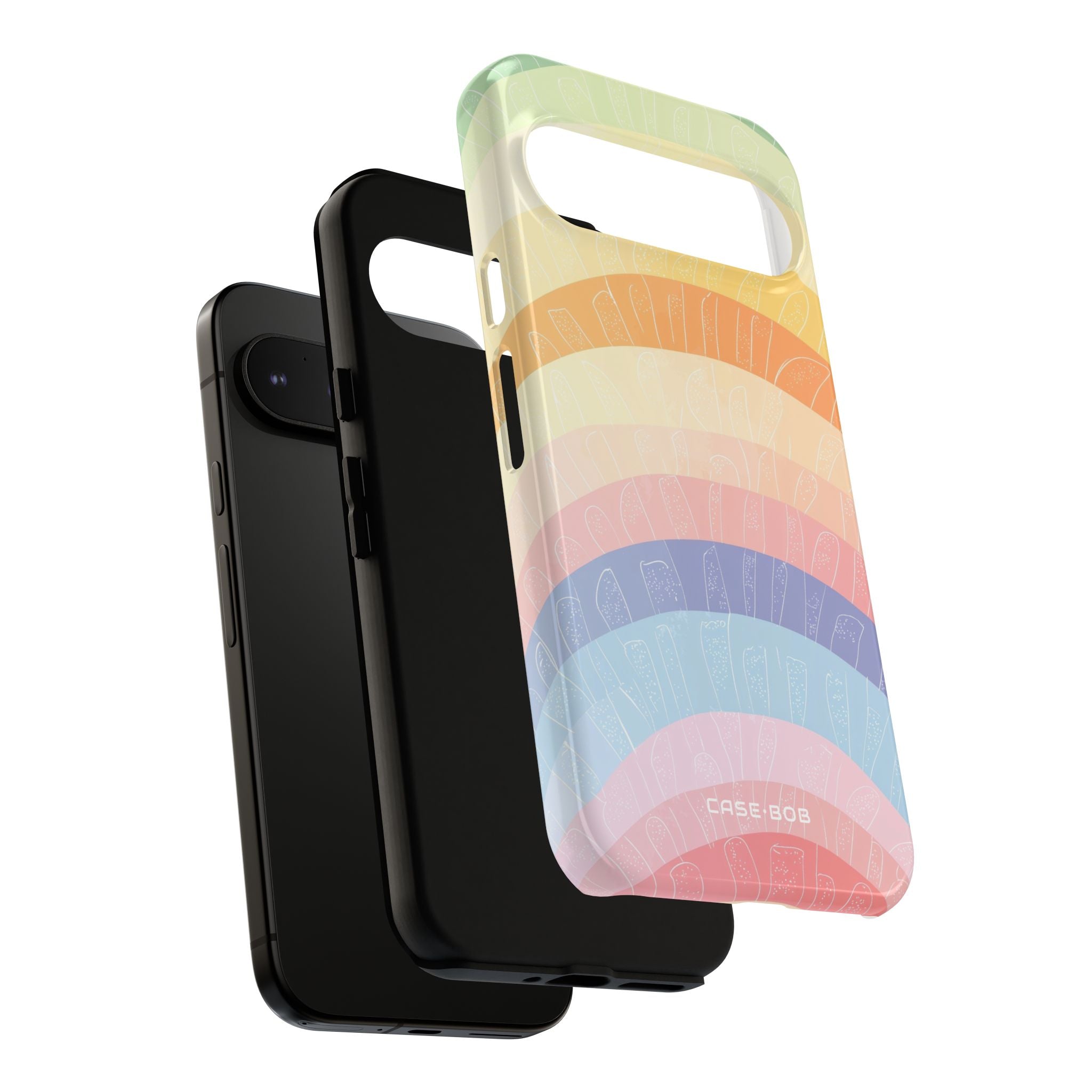 Pastel Rainbow Bands Google Pixel 9 Pro XL Case - Tough