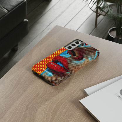 Yellow Red Pop Art Portrait - Tough Samsung S22 Phone Case