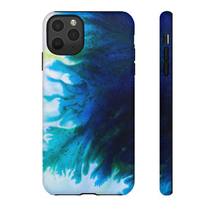 Blue Liquid Ink Art - Protective Phone Case