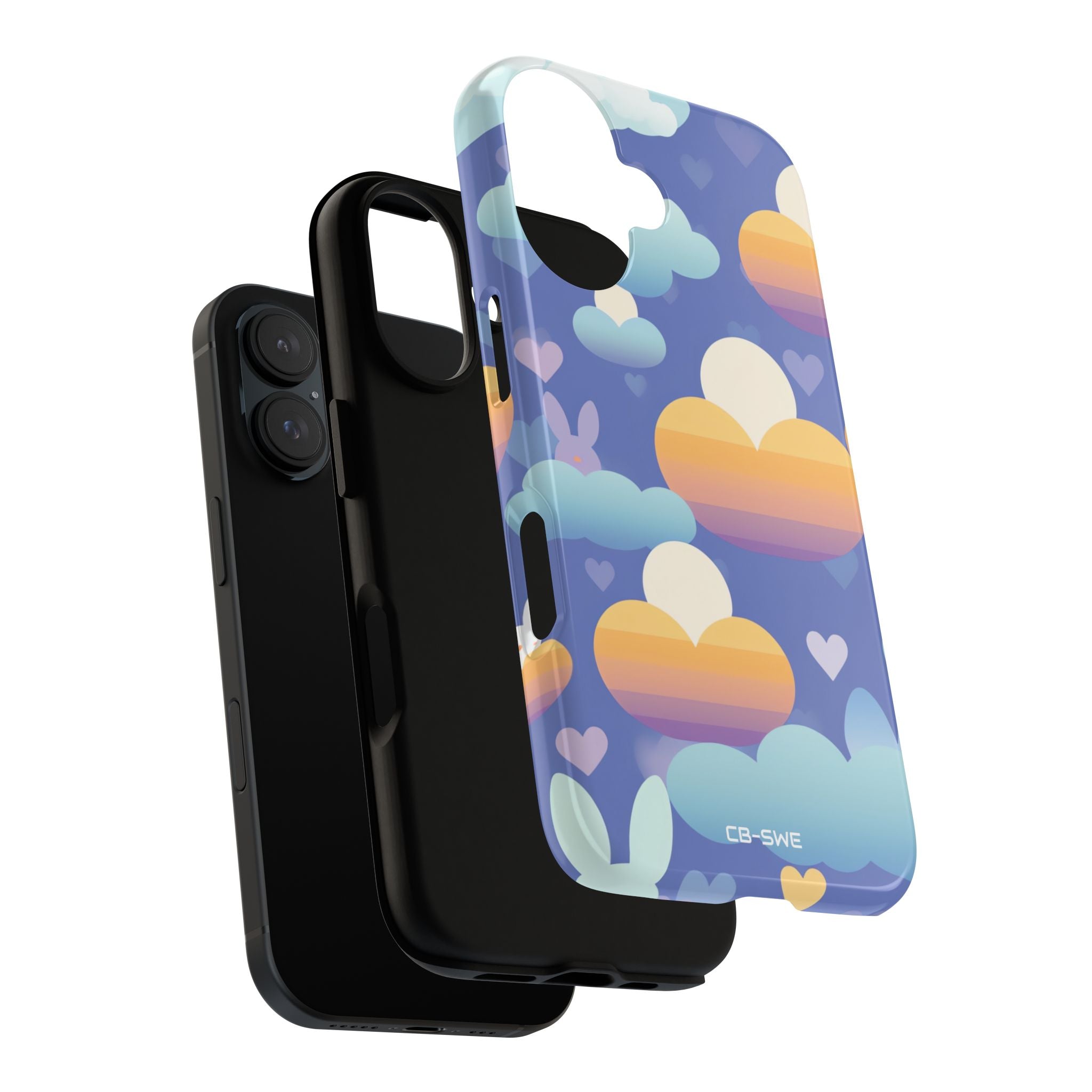 Bunnies Dance Among Clouds - iPhone Case