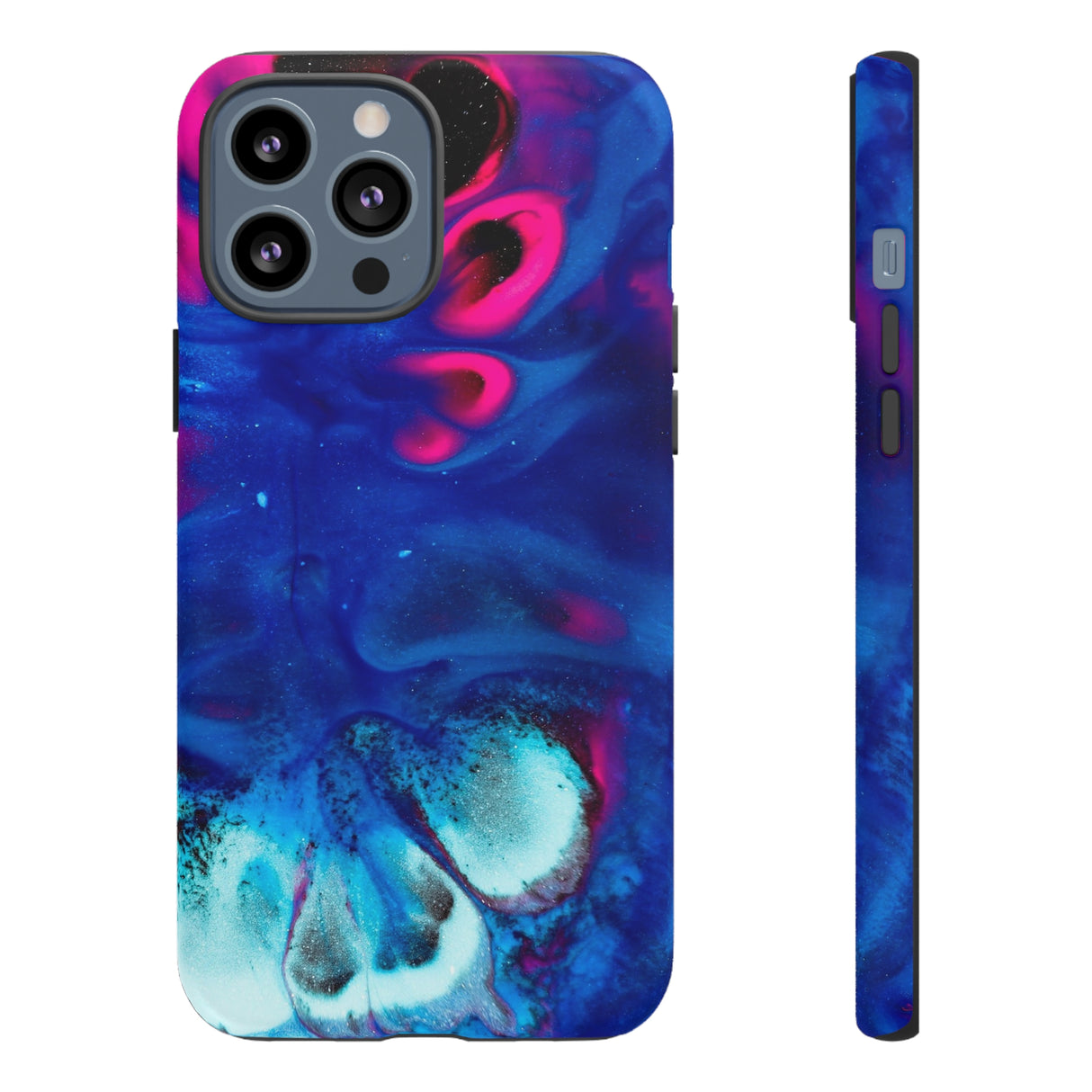 Bright Dark Blue Ink Art iPhone Case (Protective) iPhone 13 Pro Max Matte Phone Case