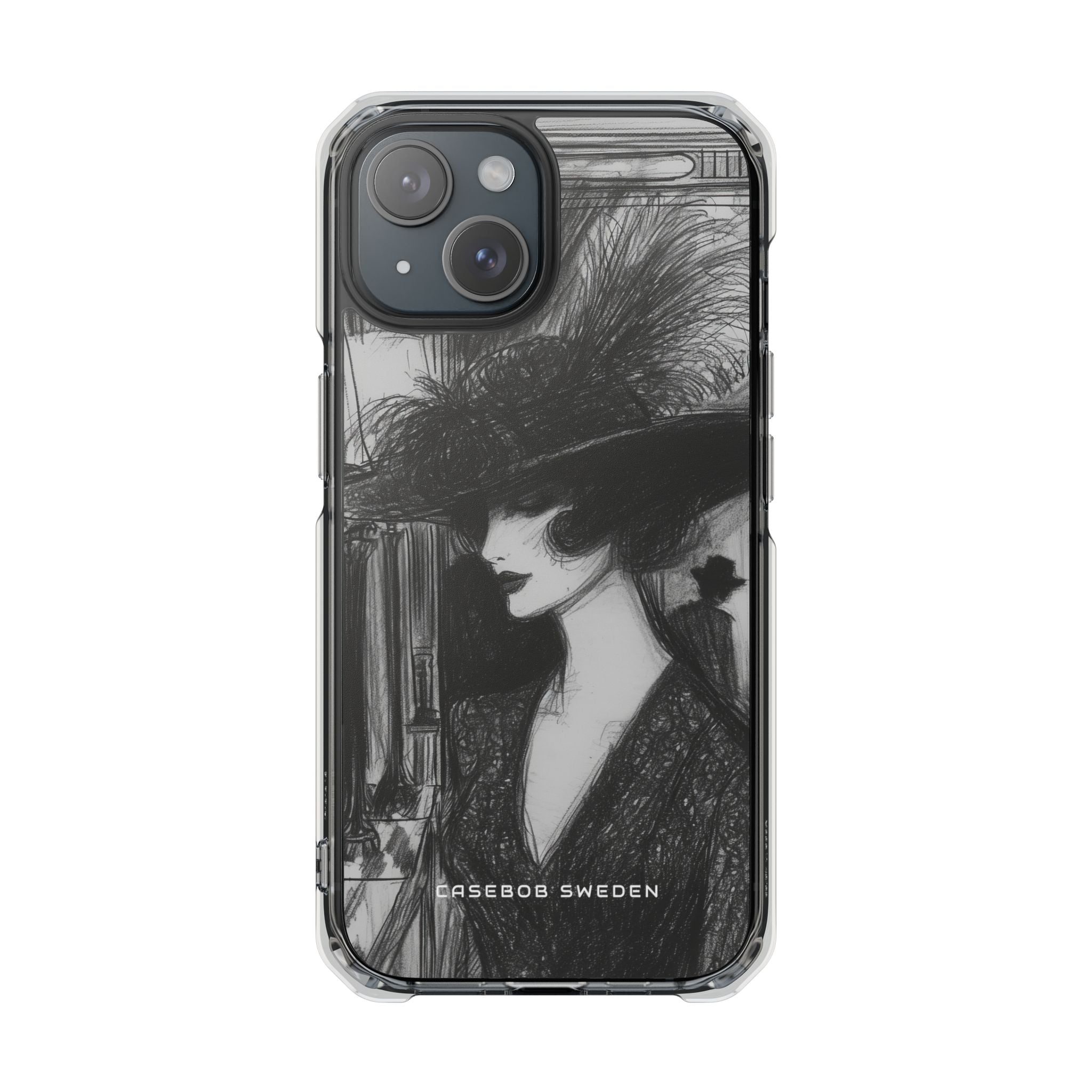 Timeless Elegance in Monochrome iPhone 15 - Clear Impact Phone Case