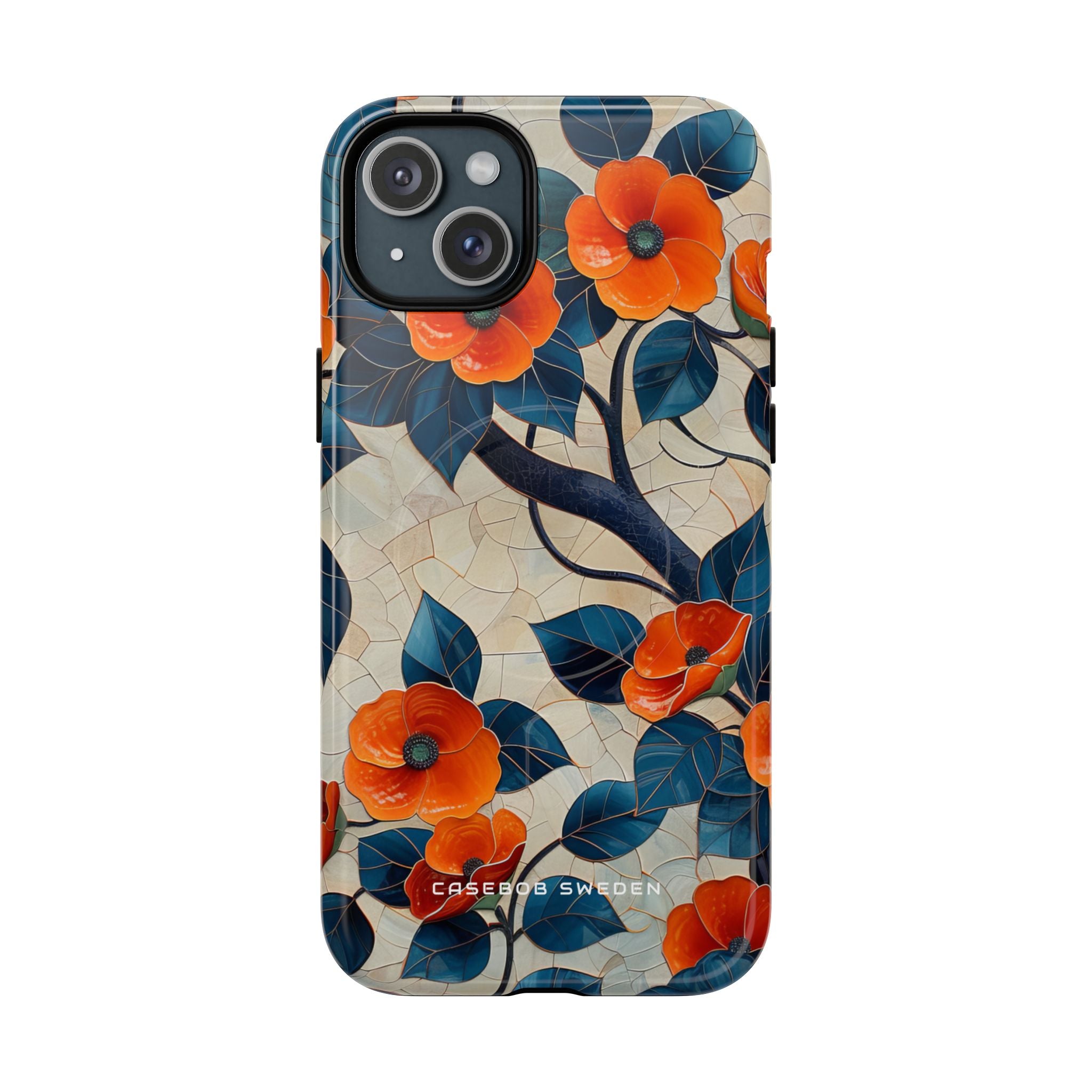 Orange Blossoms Mosaic Harmony iPhone 15  Tough+ Phone Case