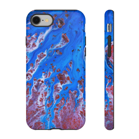 Bright Blue Ink Art iPhone Case (Protective) iPhone 8 Glossy Phone Case