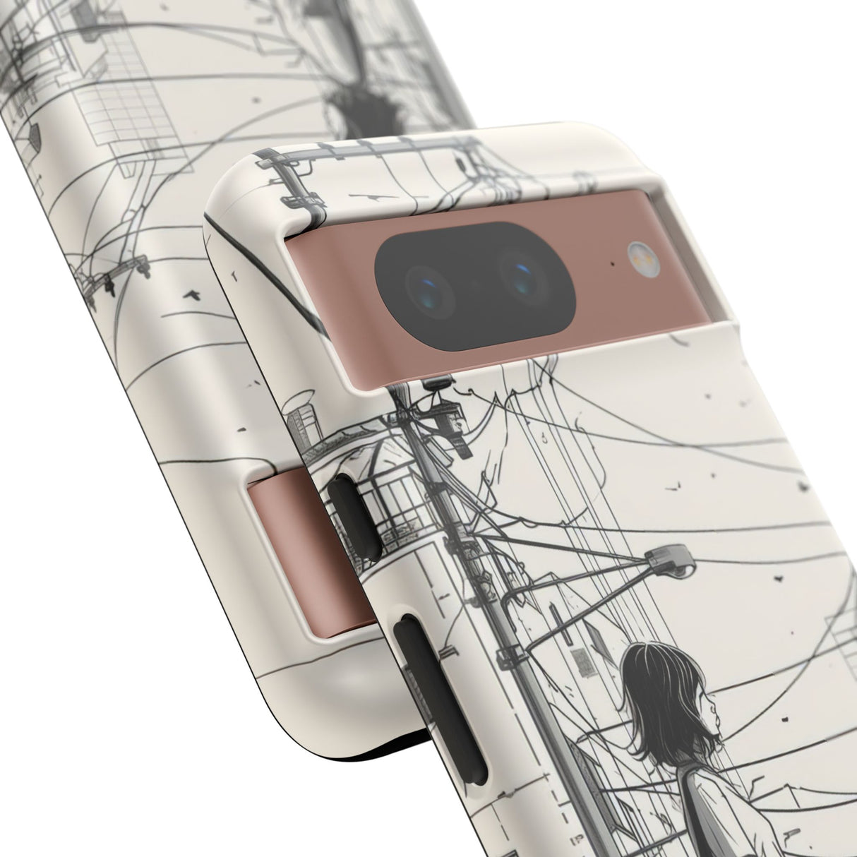 Urban Solitude Sketch | Protective Phone Case for Google Pixel