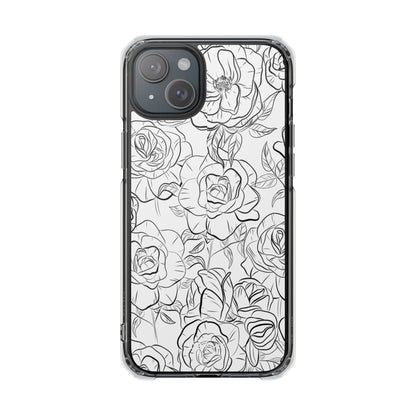 Intricate Rose Sketches iPhone Case - Impact