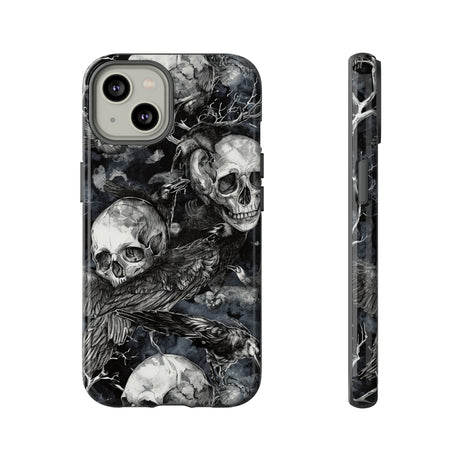 Skulls and Ravens Gothic - Protective Phone Case