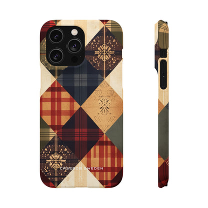 Rustic Geometric Patchwork Harmony iPhone 14 - Slim Phone Case