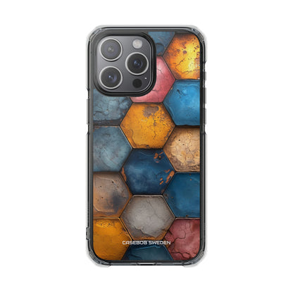 Rustic Geometric Tiles - Clear Impact iPhone 15 Phone Case