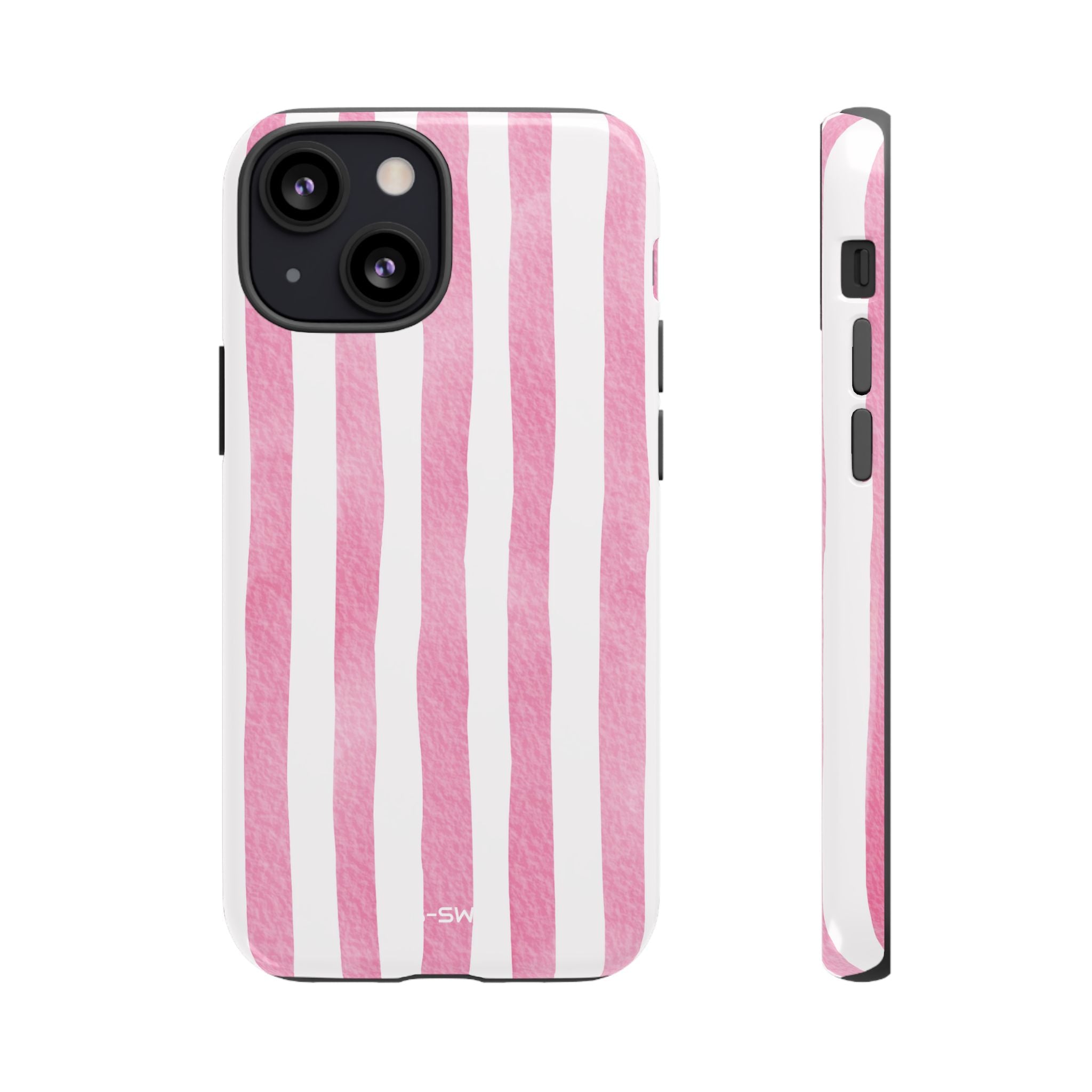 Pink Watercolor Stripes - iPhone Case