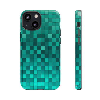 Teal Tones Mosaic - Protective Phone Case