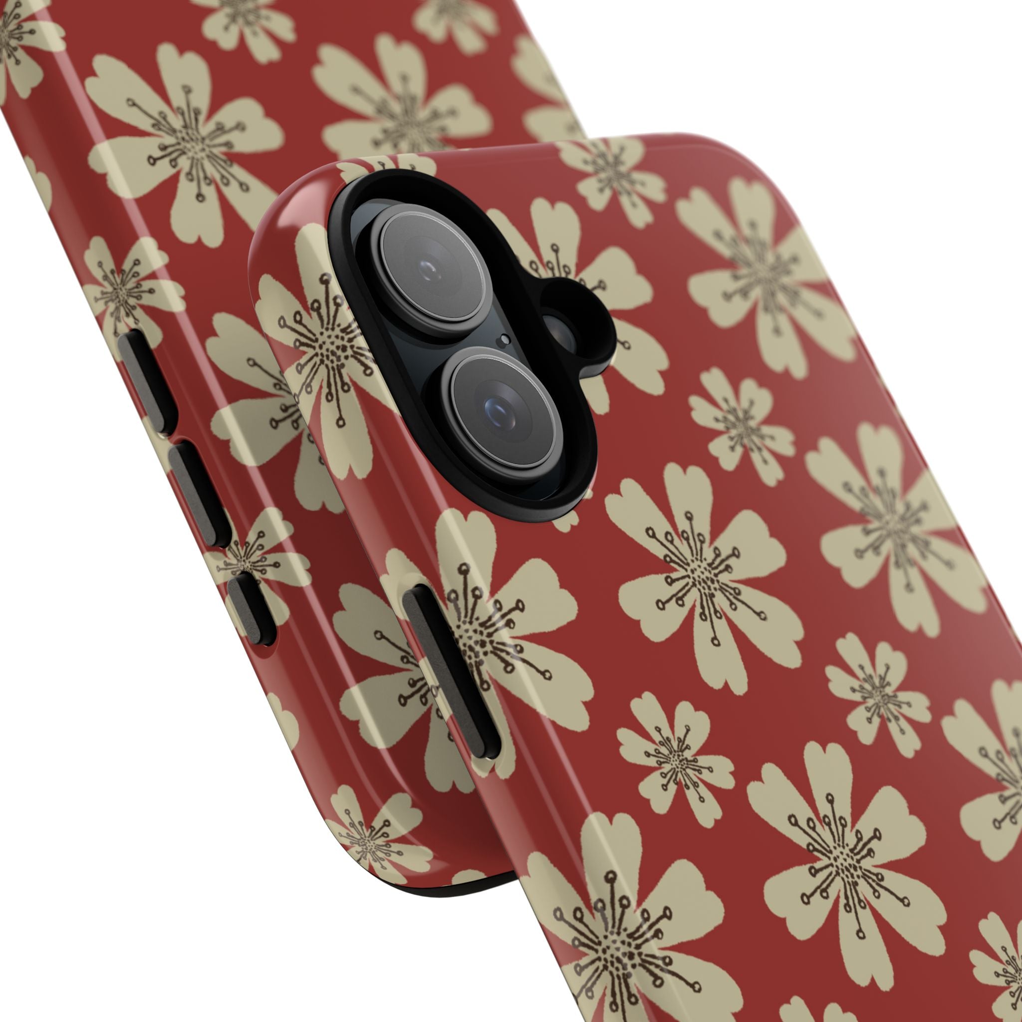 Retro Red Florals - iPhone Case
