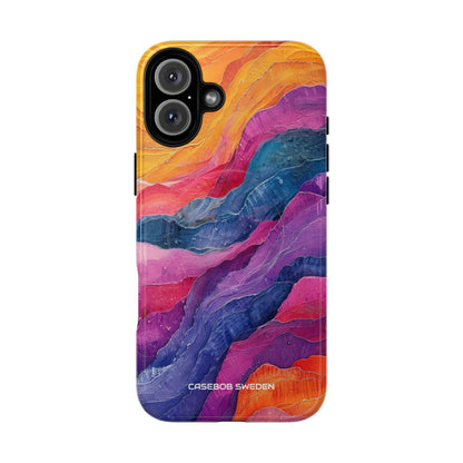 Vibrant Abstract Waves - Tough + MagSafe® iPhone 16 Phone Case