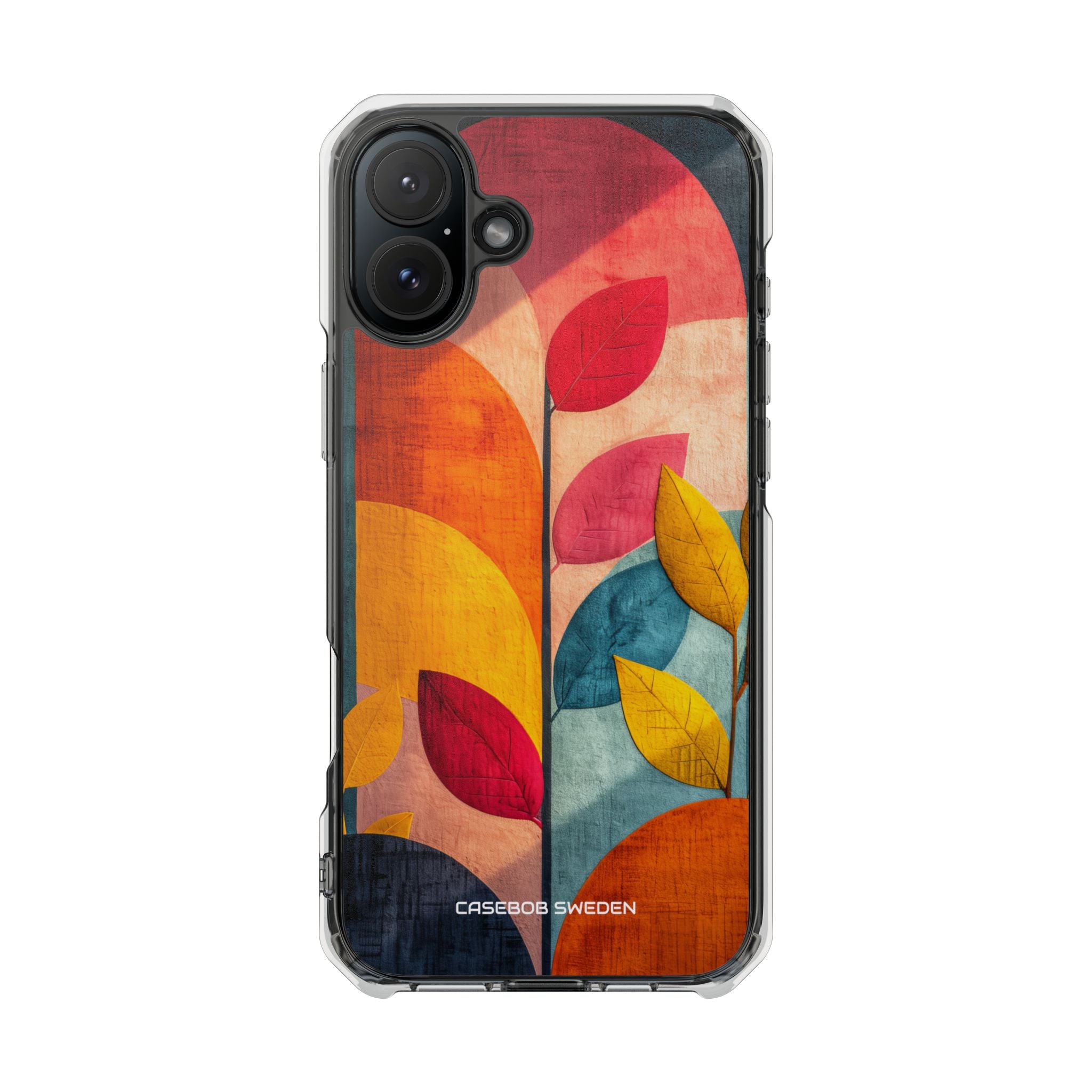 Abstract Orange Blue Design - Clear Impact iPhone 16 Phone Case