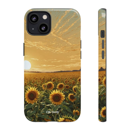 Sunflowers Embrace Sunset - iPhone Case