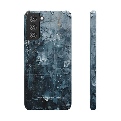 Weathered Blue Tapestry with Cracked Layers Samsung S21 - Slim Phone Case