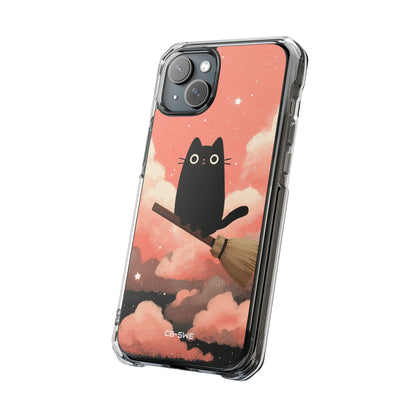 Cat Rides Broom iPhone Case - Impact