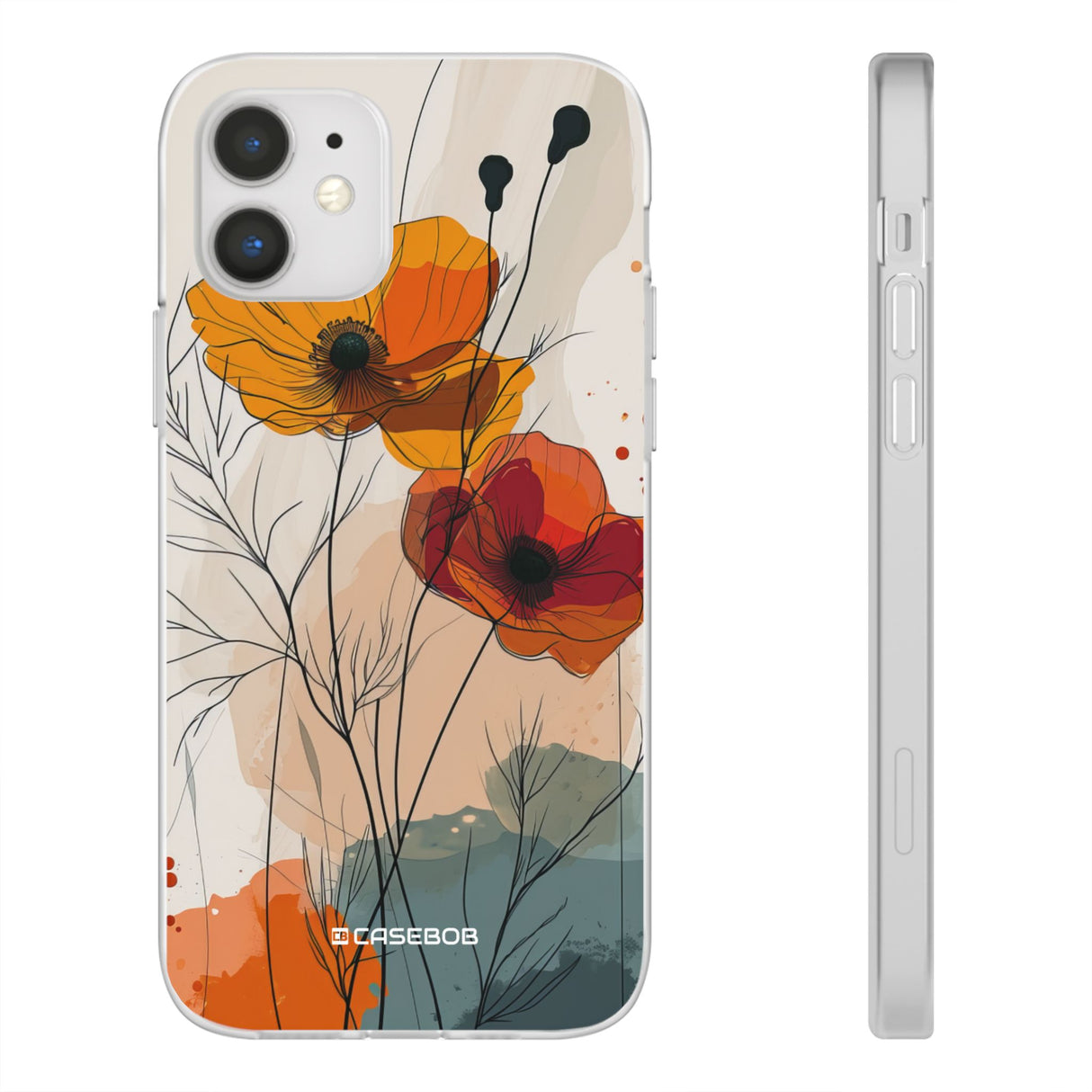 Feurige florale Abstraktion | Flexible Handyhülle für iPhone