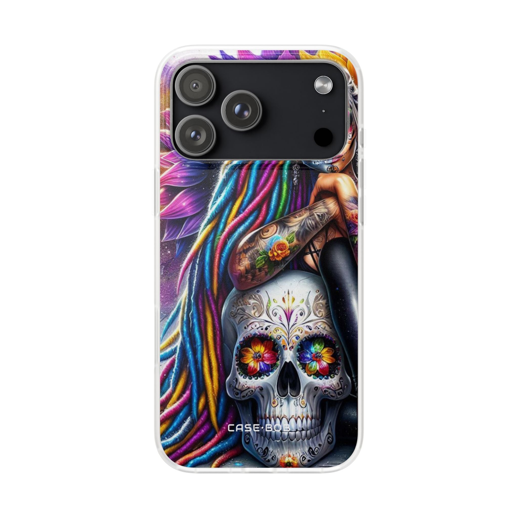 Sunflower Skull Glow iPhone 17 Pro Max Case - Soft